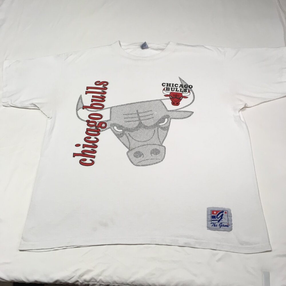 The Game Vintage Tee Chicago Bulls Early 90's  Mens XL Short Sleeve White